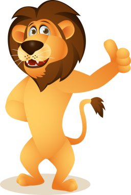 Funny lion cartoon clipart