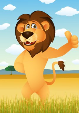 Funny lion cartoon clipart