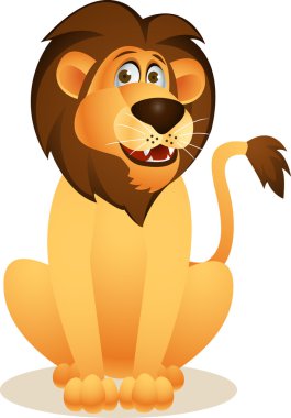 Funny lion cartoon clipart