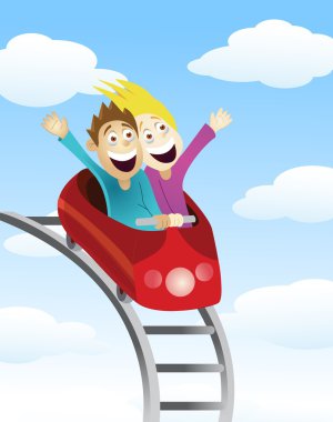 kadın ve erkek bir roller coaster
