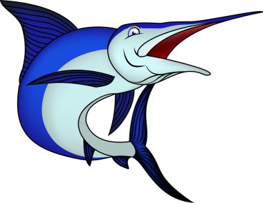 Blue marlin isolated on a white background clipart