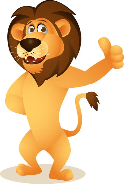 Divertente cartone animato leone — Vettoriale Stock