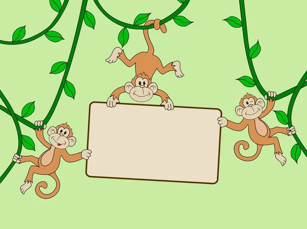 Opice s prázdný znak — Stockový vektor