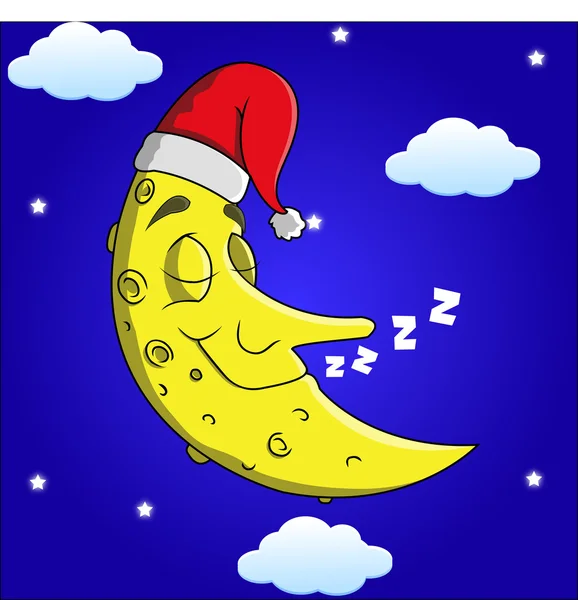 Sovande tecknade moon — Stock vektor