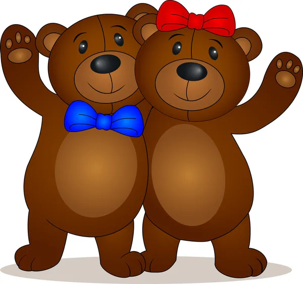 Urso boneca desenhos animados — Vetor de Stock