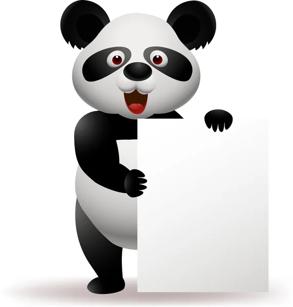 Panda mit leerem Schild — Stockvektor