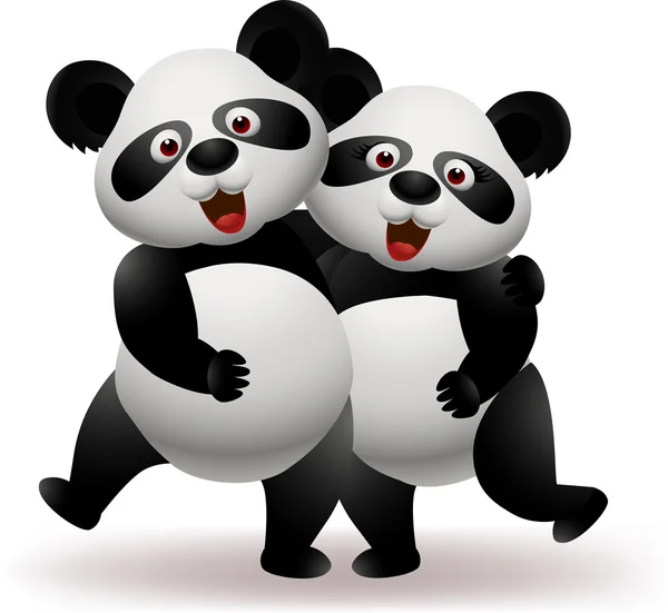 Panda pár — Stock Vector