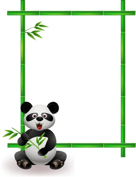 Panda con árbol de bambú — Archivo Imágenes Vectoriales