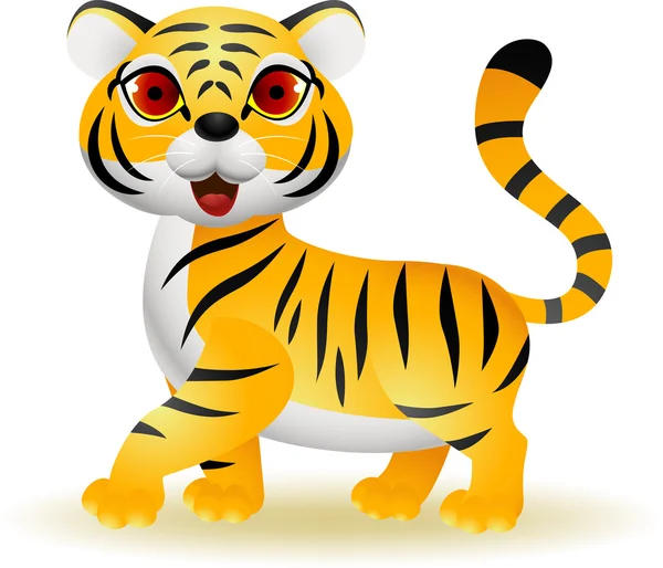Divertido tigre de dibujos animados — Vector de stock