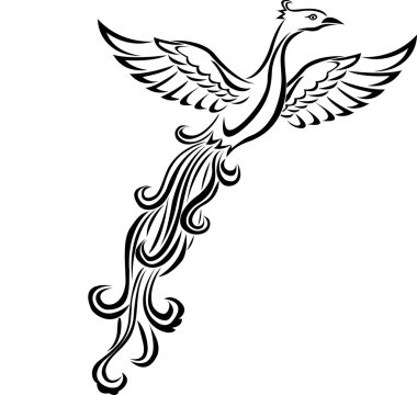 Phoenix bird tattoo clipart