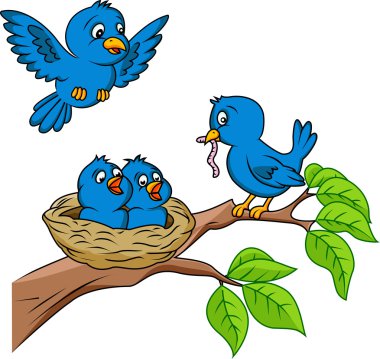 Bird family clipart