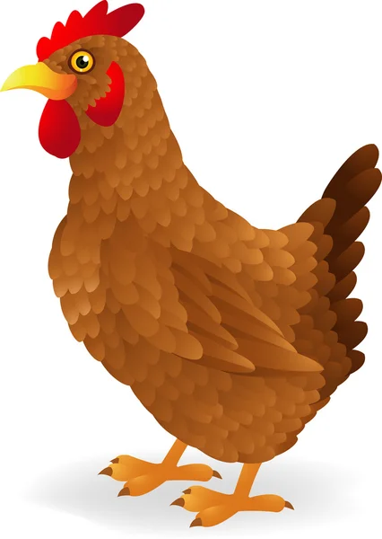 Caricatura de gallina marrón — Archivo Imágenes Vectoriales