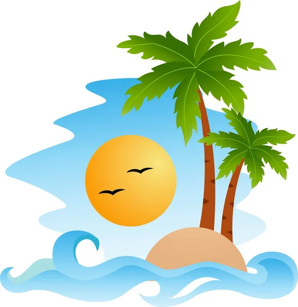 Tropický ostrov — Stockový vektor