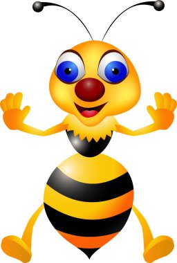 Funny bee cartoon clipart