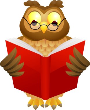 Wise owl cartoon clipart