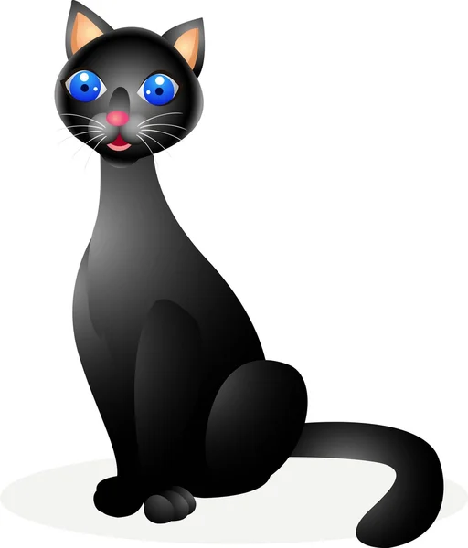 Desenho animado gato preto — Vetor de Stock