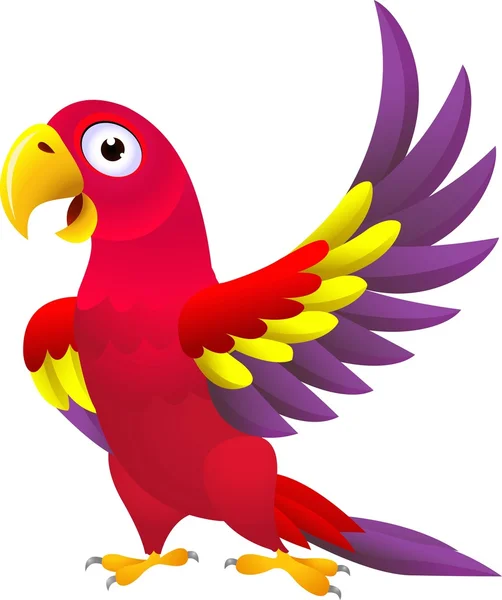 Drôle de dessin animé perroquet — Image vectorielle