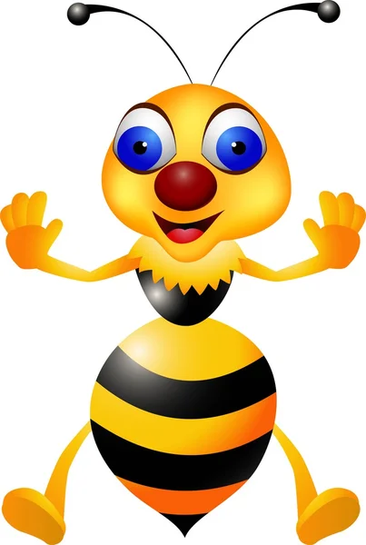 Desenhos animados de abelha engraçado — Vetor de Stock