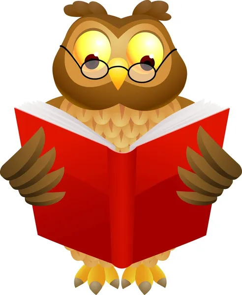 Wise owl cartoon — Stock Vector