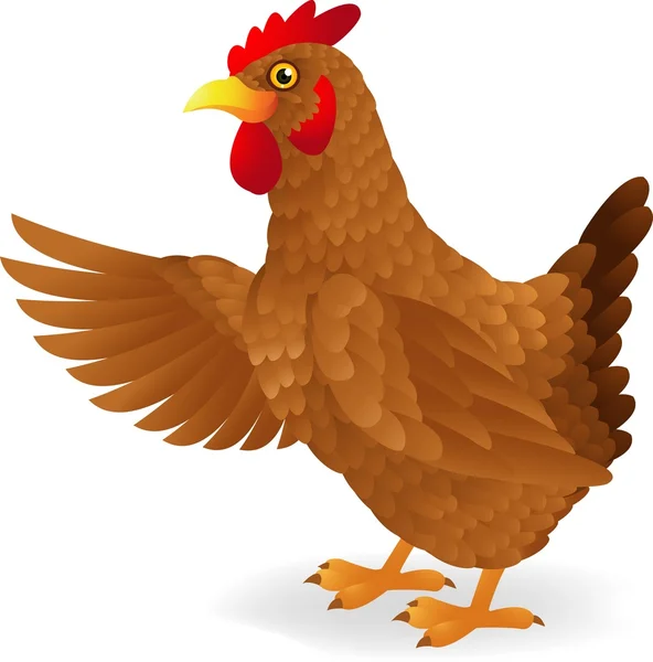 Kahverengi tavuk karikatür — Stok Vektör
