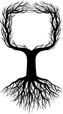 Tree silhouette with space clipart