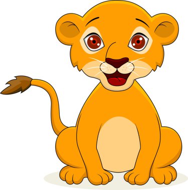 Baby lion cartoon clipart