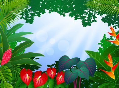 Tropical forest background clipart