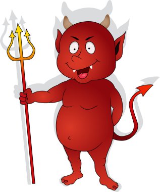 Cute Red Devil Character clipart