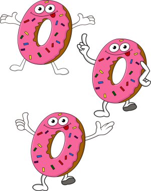 Donuts cartoon character clipart