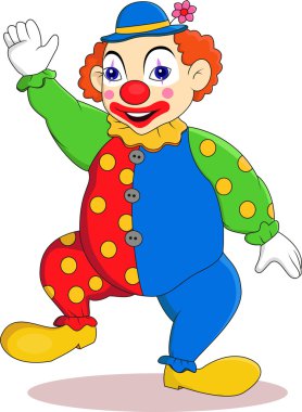 Funny clown cartoon clipart