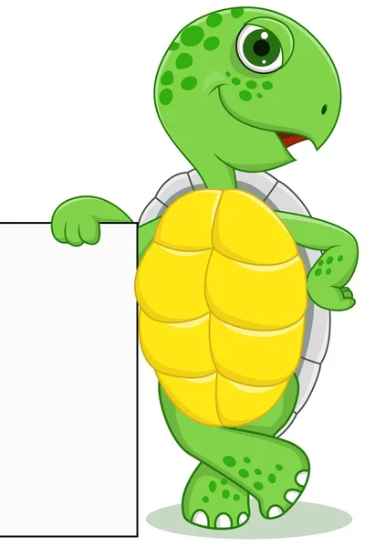 Sköldpadda med tomma tecken — Stock vektor