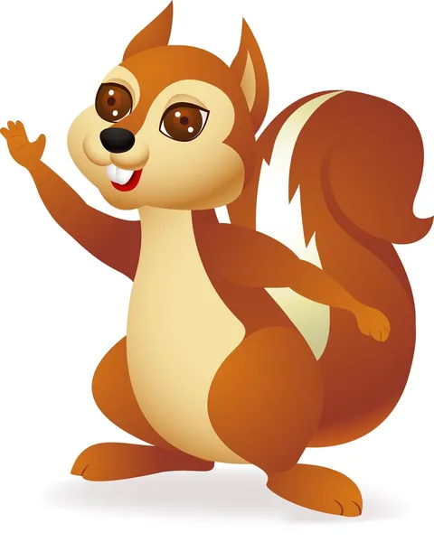 Carino scoiattolo cartone animato — Vettoriale Stock