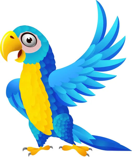Blue macaw cartoon — Stock Vector