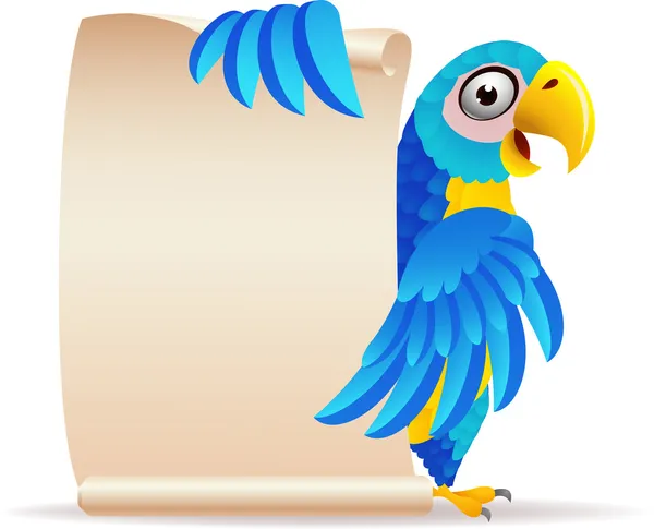 Kaydırma kağıt kuşla Amerika papağanı — Stok Vektör