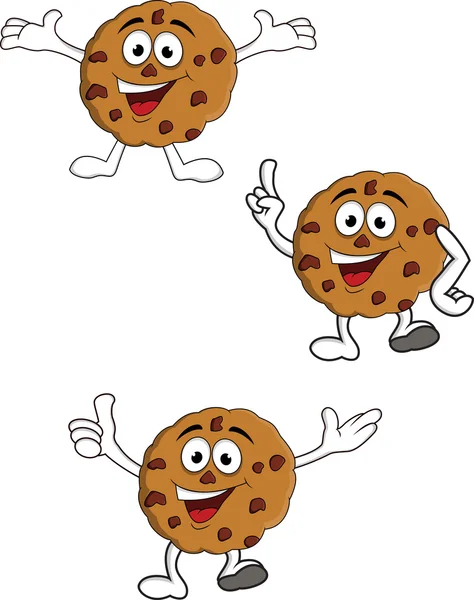 Soubory cookie kreslená postava — Stockový vektor