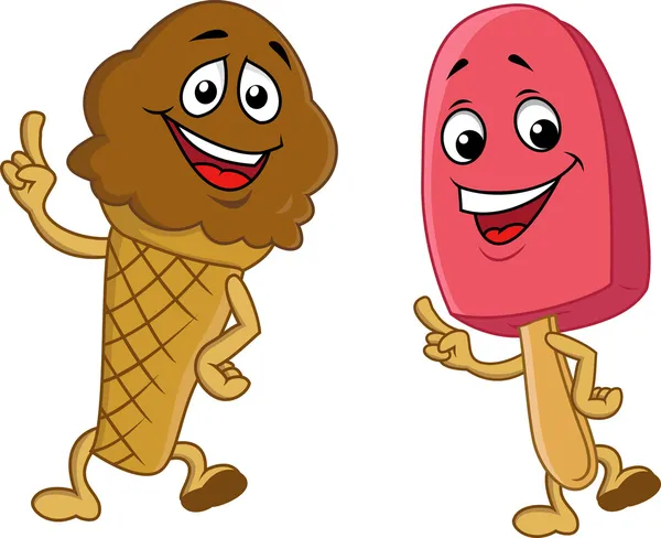 Ice cream cartoon character — Stock Vector