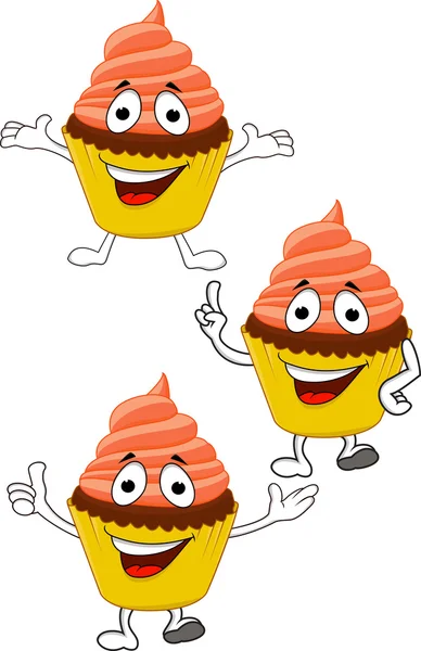 Coppa torte personaggio dei cartoni animati — Vettoriale Stock