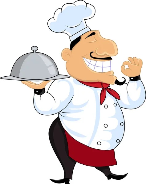 Desenhos animados do chef amigável — Vetor de Stock