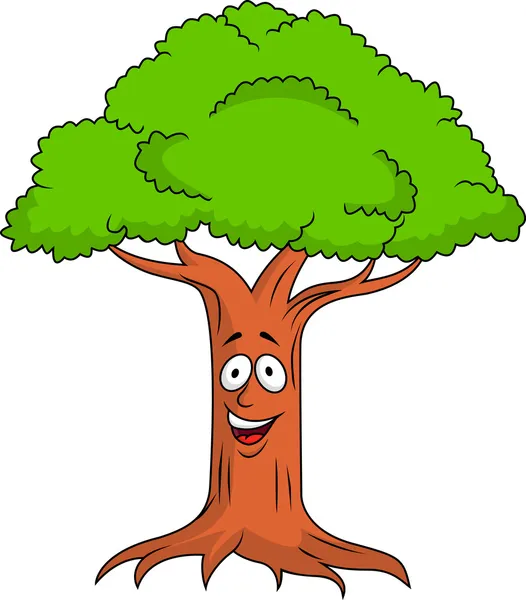 Personagem de desenhos animados árvore —  Vetores de Stock