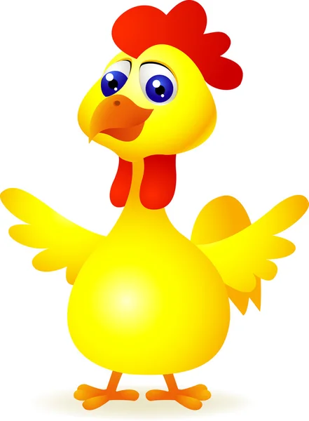 Drôle de dessin animé de poulet — Image vectorielle