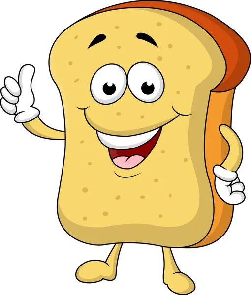 Slice of bread cartoon character Stock Vector Image by ©idesign2000  #11908134
