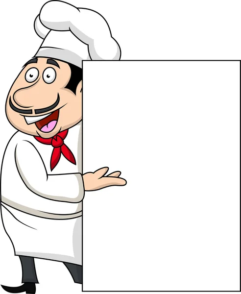 Chef con signo en blanco — Archivo Imágenes Vectoriales