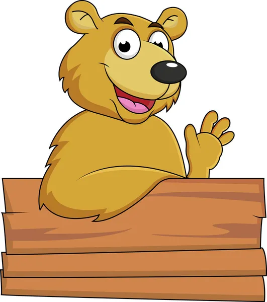 Ours brun avec panneau vierge — Image vectorielle