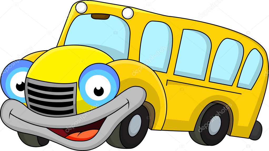 školní autobus kreslený - FotoTapeta12