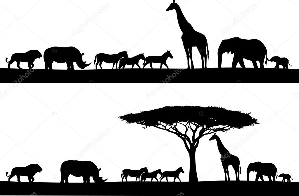 Africa silhouette background