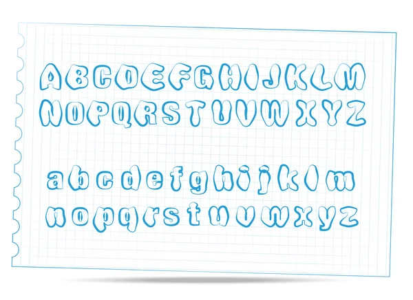 Schizzo alfabeto vettoriale doodle — Vettoriale Stock