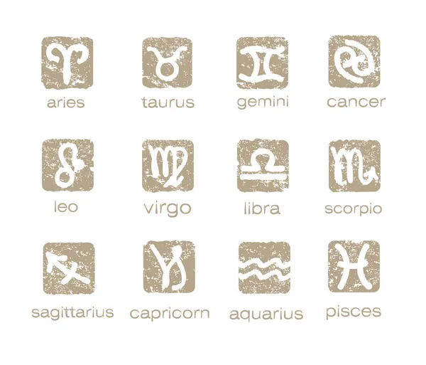 Набор векторных знаков зодиакального гороскопа — стоковый вектор