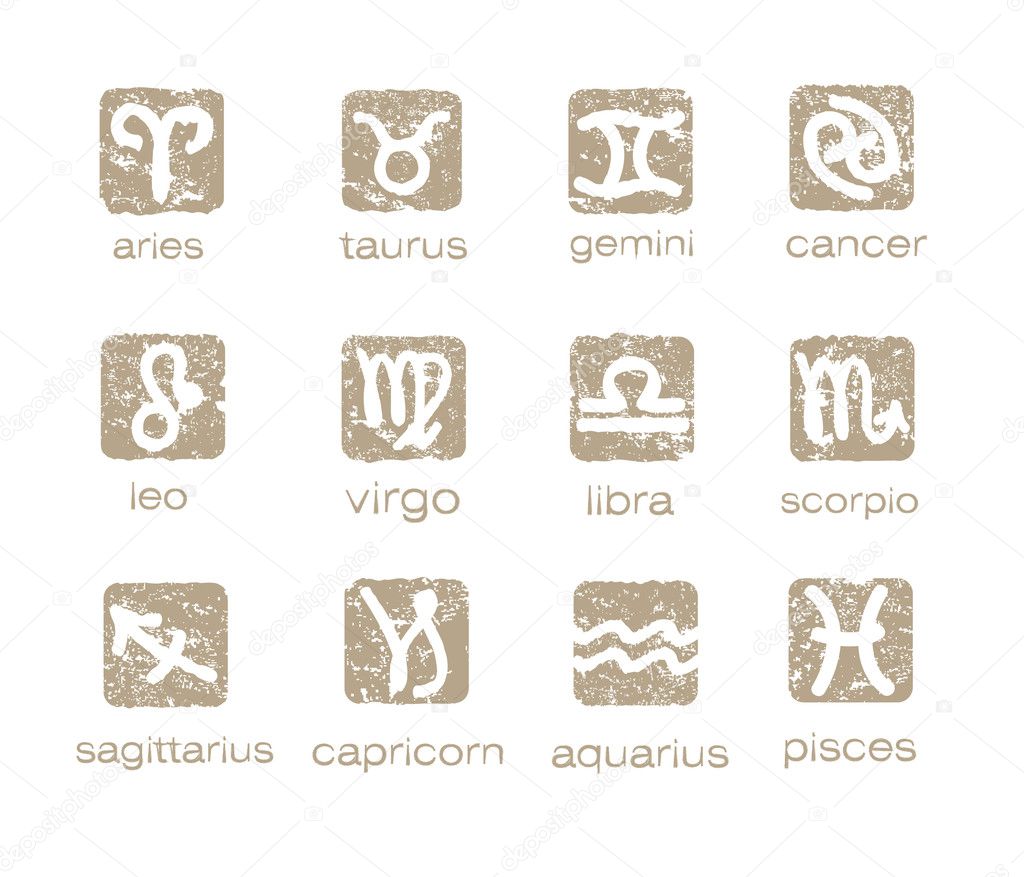 Zodiac horoscope signs vector set