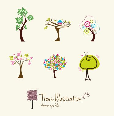 Tree art illustrations clipart