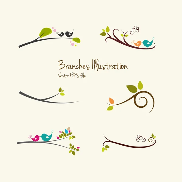Branches art illustrations — Stock Vector